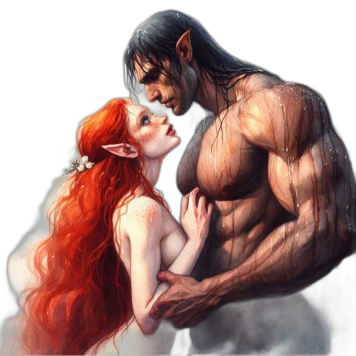 fantasy art, concept art, comic book art, photorealistic transparent PNG cut-out