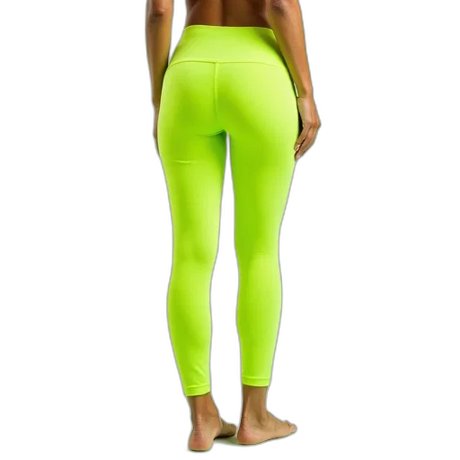 green, neon, women, stretchy transparent PNG cut-out