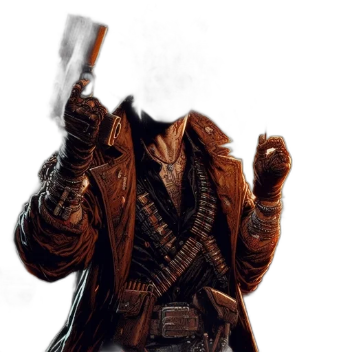 jacket, weapon, staff, sword transparent PNG cut-out
