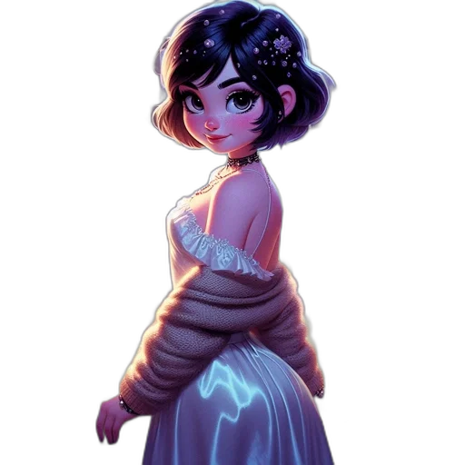 dress, crown, staff, concept art transparent PNG cut-out