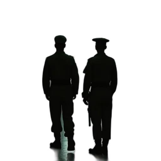 staff, two, soldiers, stand transparent PNG cut-out