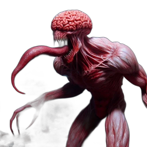 creature, hair, concept art, 3d render transparent PNG cut-out