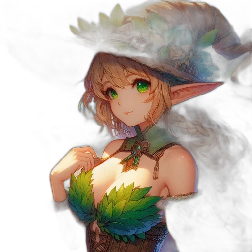 dragon, hat, staff, flower transparent PNG cut-out