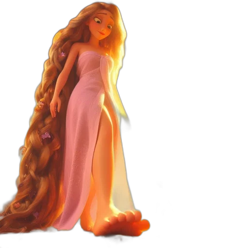 dress, hair, concept art, 3d render transparent PNG cut-out
