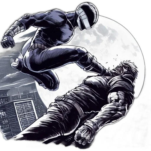 comic book art, concept art, intense, scene transparent PNG cut-out