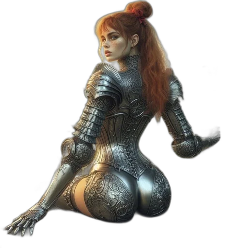 robot, dress, staff, weapon transparent PNG cut-out