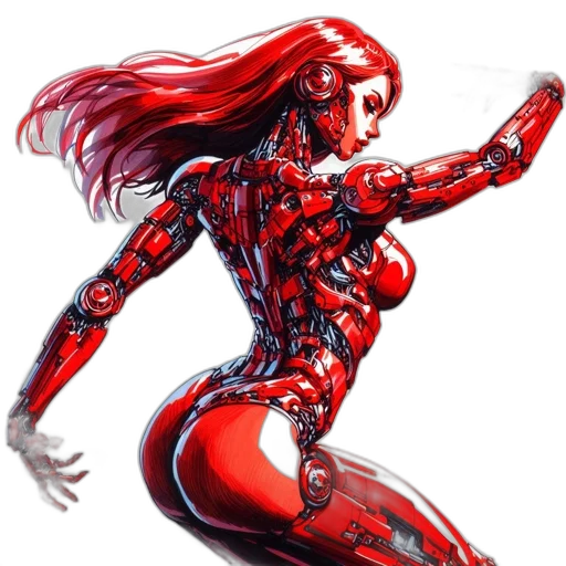 robot, comic book art, concept art, 3d render transparent PNG cut-out
