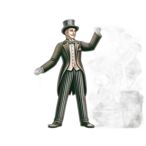 staff, hat, jacket, 3d render transparent PNG cut-out