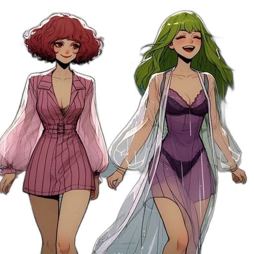 dress, concept art, comic book art, cartoon transparent PNG cut-out