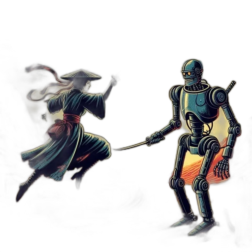 sword, robot, weapon, staff transparent PNG cut-out
