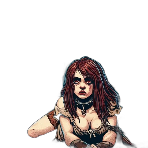 dress, staff, comic book art, concept art transparent PNG cut-out