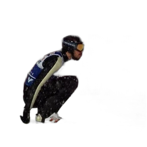 robot, snow, skier, crouches transparent PNG cut-out