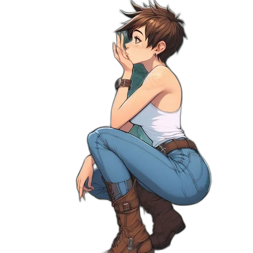 anime, concept art, cartoon, pixel art transparent PNG cut-out