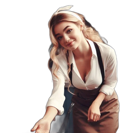 staff, dress, face, jewelry transparent PNG cut-out