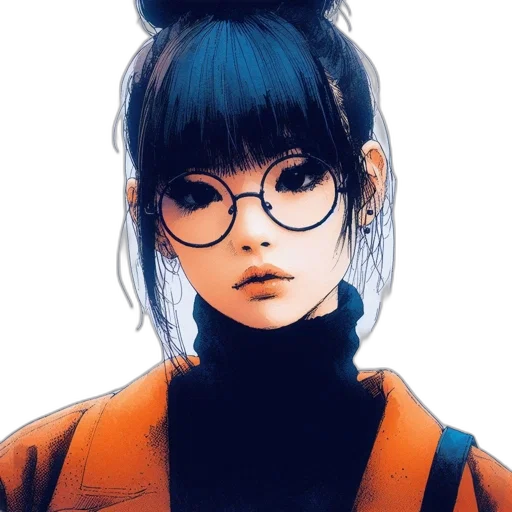 face, jacket, hair, mask transparent PNG cut-out