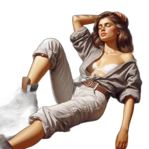 dress, shoes, photorealistic, oil painting transparent PNG cut-out