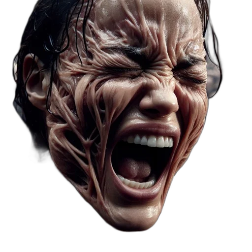 face, mask, creature, hair transparent PNG cut-out