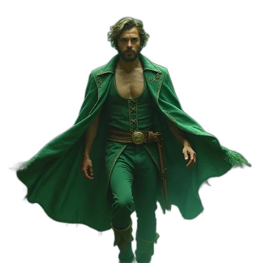 jacket, concept art, comic book art, green transparent PNG cut-out