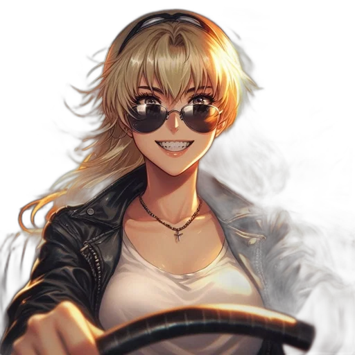 car, jacket, face, anime transparent PNG cut-out