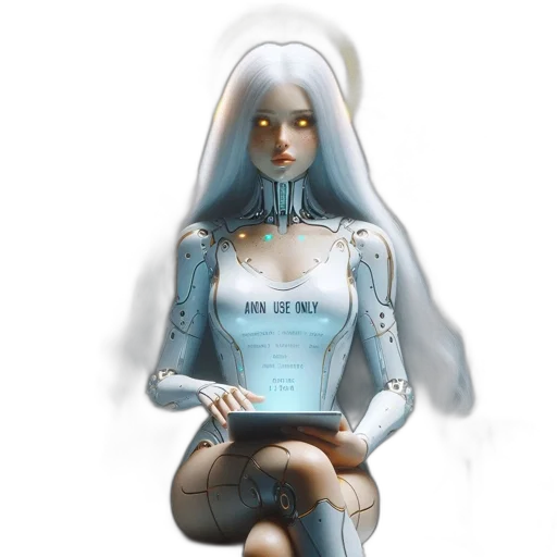 robot, dress, staff, face transparent PNG cut-out
