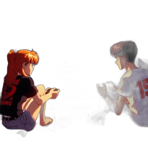 concept art, pixel art, anime, watercolor transparent PNG cut-out