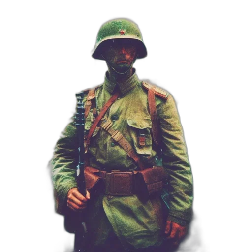 jacket, weapon, staff, hat transparent PNG cut-out