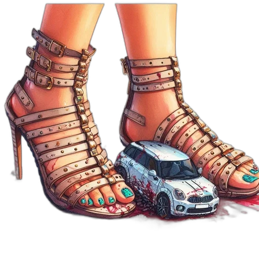 shoes, car, dress, concept art transparent PNG cut-out