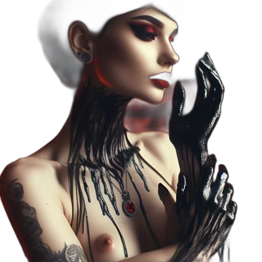 jewelry, robot, face, cyberpunk transparent PNG cut-out