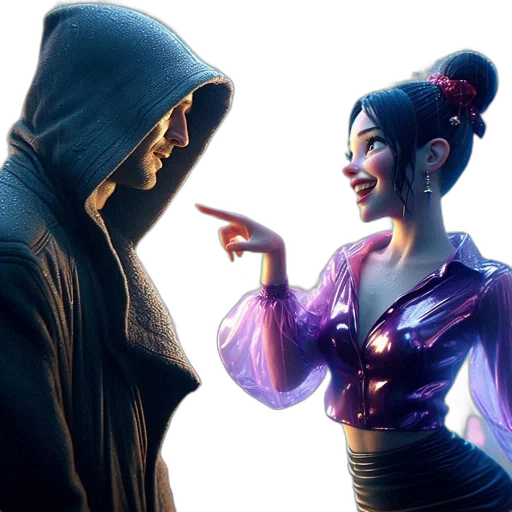 concept art, fantasy art, comic book art, cyberpunk transparent PNG cut-out
