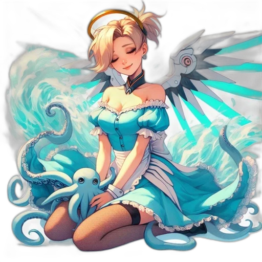 staff, dress, dragon, fantasy art transparent PNG cut-out