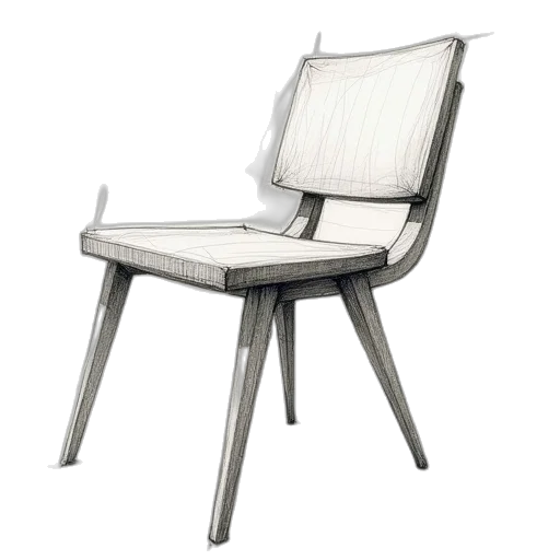 furniture, 3d render, sketches, chair transparent PNG cut-out
