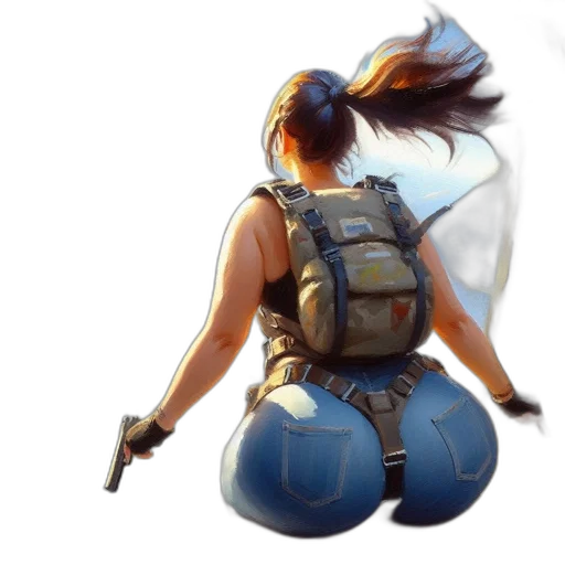 weapon, jacket, concept art, cyberpunk transparent PNG cut-out