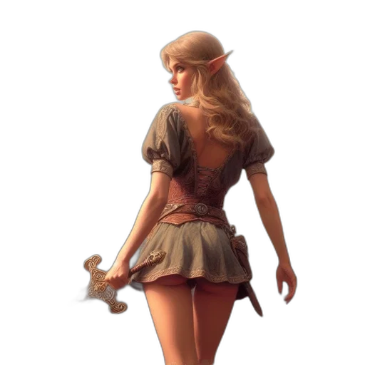 dress, staff, sword, weapon transparent PNG cut-out