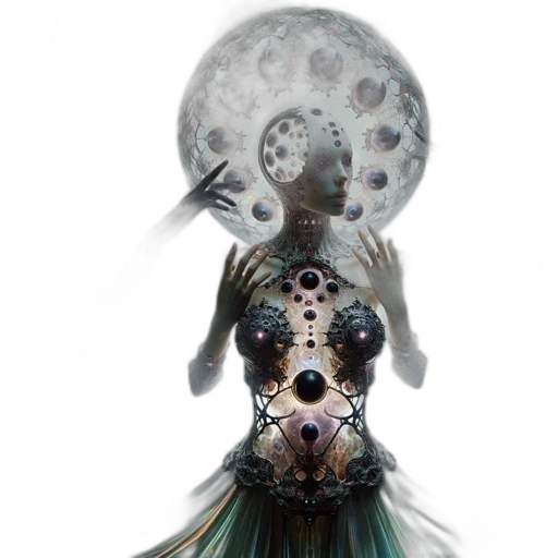 creature, dress, mask, hair transparent PNG cut-out