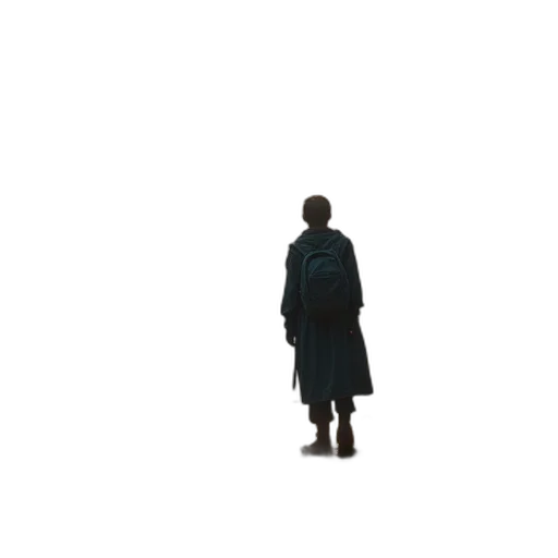 jacket, staff, robot, weapon transparent PNG cut-out