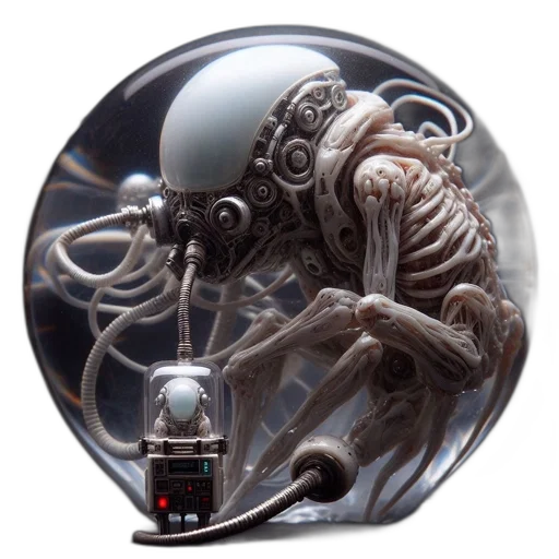 robot, creature, jewelry, staff transparent PNG cut-out