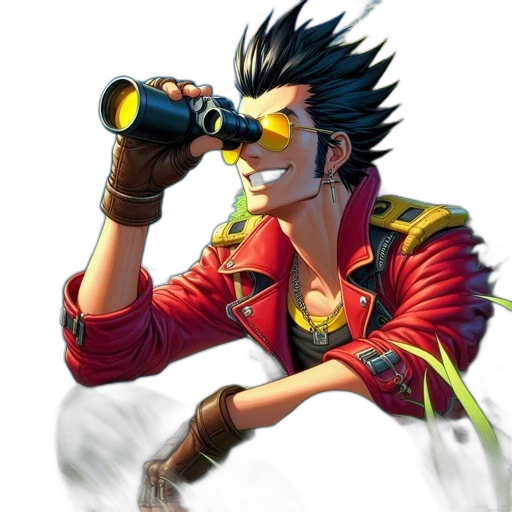 jacket, staff, weapon, dragon transparent PNG cut-out