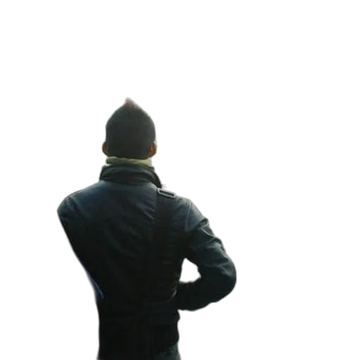 jacket, hat, staff, robot transparent PNG cut-out