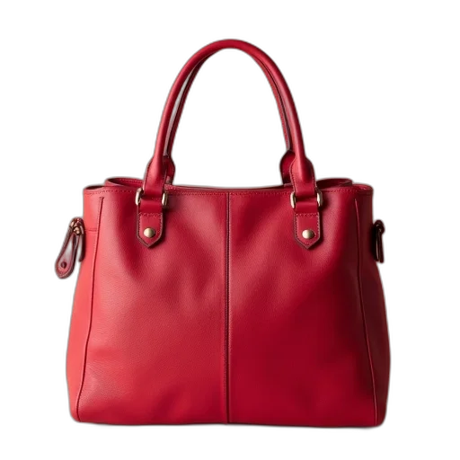 red, soft, leather, handbag transparent PNG cut-out
