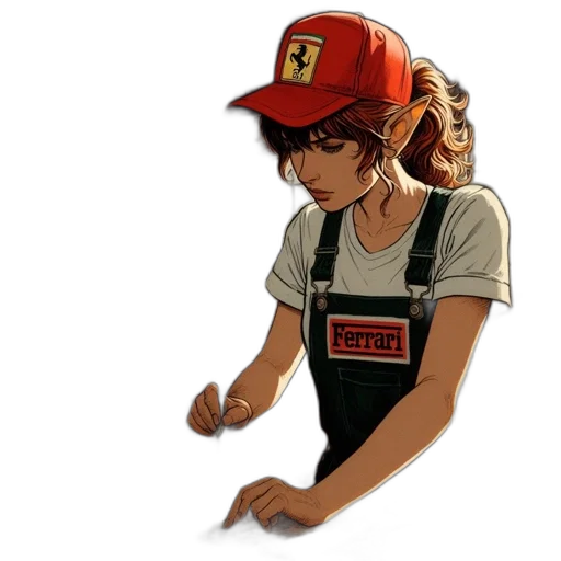 staff, hat, anime, pixel art transparent PNG cut-out