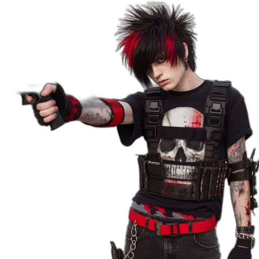 weapon, jacket, cyberpunk, concept art transparent PNG cut-out