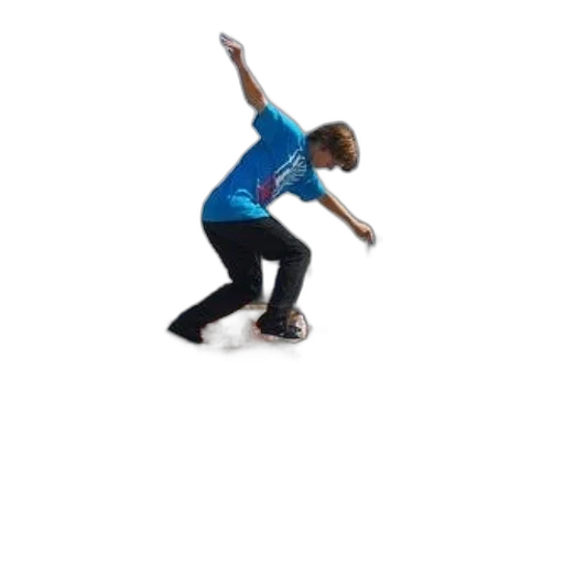 staff, 3d render, skateboarder, blue transparent PNG cut-out