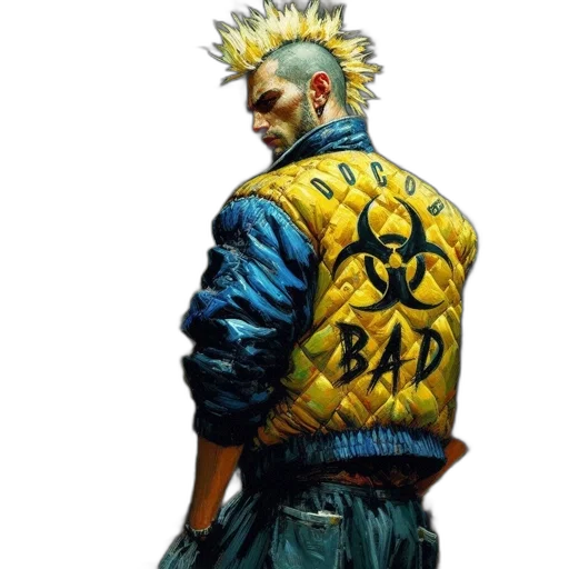 jacket, cyberpunk, concept art, comic book art transparent PNG cut-out