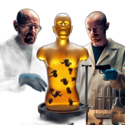 bottle, concept art, two, scientists transparent PNG cut-out