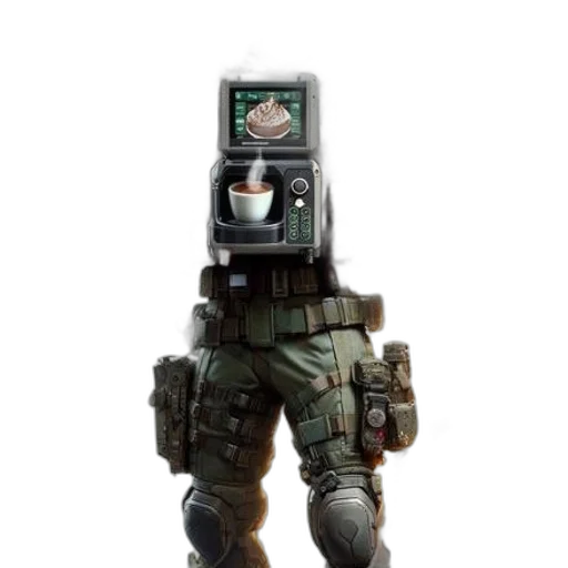 robot, staff, weapon, face transparent PNG cut-out