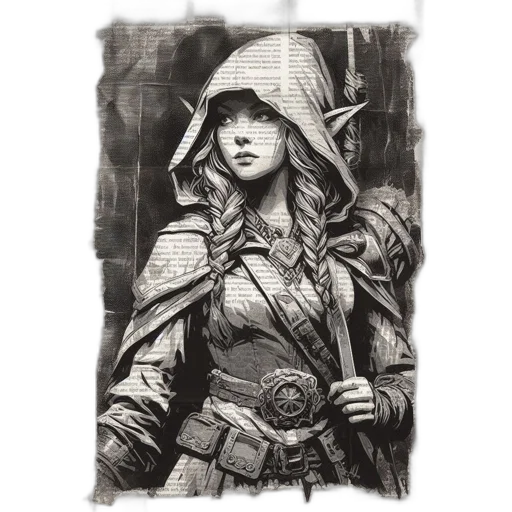 jacket, sword, staff, hat transparent PNG cut-out