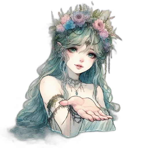 dress, crown, jewelry, flower transparent PNG cut-out