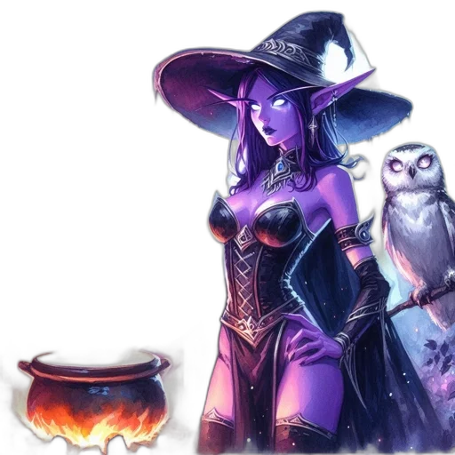 dress, fantasy art, concept art, comic book art transparent PNG cut-out