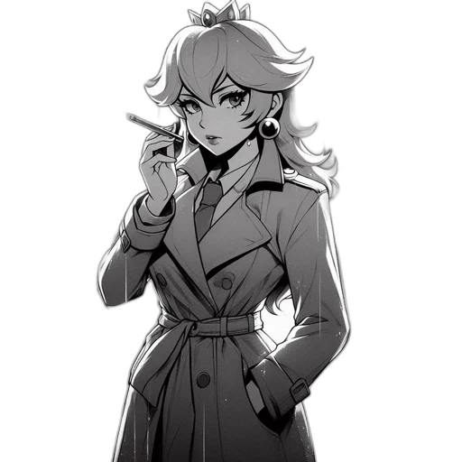 jacket, staff, dress, weapon transparent PNG cut-out