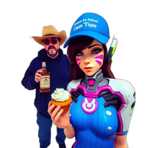 robot, hat, staff, jacket transparent PNG cut-out